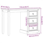 ZNTS Dressing Table Corona 110x47x75 cm Solid Wood Pine 4005685