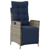9 Piece Garden Dining Set with Cushions Grey Poly Rattan 3213313