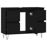Bathroom Cabinet Black 80x33x60 cm Engineered Wood 831653