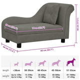 Dog Sofa with Pillow Dark Grey 83x44x44 cm Plush 171103