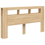 LED Headboard Sonoma Oak 180x18.5x103.5 cm Engineered Wood 837360