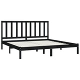 Bed Frame without Mattress Black Solid Wood Pine 200x200 cm 3105184