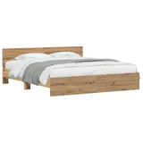 Bed Frame Artisan Oak 203 x 185 x 70 cm Engineered Wood 3378500
