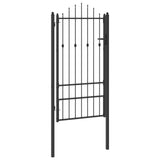Fence Gate HORST 100 x 175 cm Metal Black Lockable 42034052