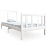 3100710 Bed Frame without Mattress White Solid Wood 100x200 cm