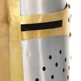 Medieval Crusader Knight Helmet Replica LARP Silver Steel 286206