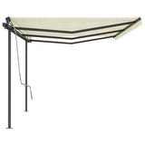 Manual Retractable Awning with Posts 6x3 m Cream 3070197