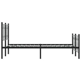 Metal Bed Frame without Mattress with Footboard Black 120x190cm 376143