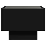 ZNTS Side Table with LED Black 40x40x30 cm Engineered Wood 847498