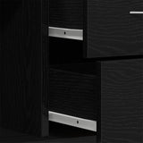 Sideboard Black Oak 88x30x64 cm Engineered Wood 862446