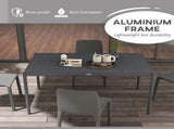 Six-Seater Aluminium Outdoor Table, Durable, Weather-Resistant, Family Garden Furniture T3398P320376