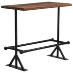 ZNTS Bar Table Solid Reclaimed Wood Dark Brown 120x60x107 cm 245383