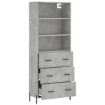 Highboard Concrete Grey 69.5x34x180 cm Engineered Wood 3189393