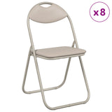 Folding Chair 8 pcs Faux Leather Sand 48 x 43.5 x 81 cm 42029066