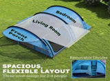 4 Person Easy Setup Family Camping Tent with 2 Rooms, Waterproof Tunnel Tent w/ Sewn In Groundsheet, T3398P554305