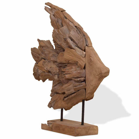 ZNTS Fish Sculpture Teak 40x12x57 cm 244565