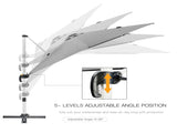 3 x 3 Cantilever Roma Parasol, Square Garden Umbrella with Cross Base, Crank Handle, Tilt, 360&deg T3398P318800