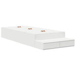Storage Bed Frame White 236.5 x 80 x 31.5 cm Engineered wood 3335597