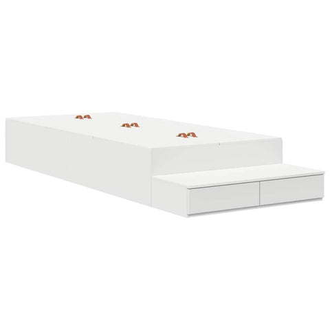 Storage Bed Frame White 236.5 x 80 x 31.5 cm Engineered wood 3335597