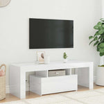 TV Cabinet with LED Lights High Gloss White 120x35x40 cm 804352
