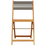 Bistro Set Grey Solid acacia wood, Polypropylene Foldable 3281866
