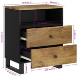 Bedside Cabinet 50x33x62 cm Solid Wood Mango&Engineered Wood 350667