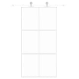 Sliding Door White 102.5x205 cm Tempered Glass and Aluminium 155218