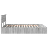 Bed Frame with Shelf Grey Sonoma 140 x 200 cm Engineered Wood 3408373