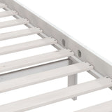 Bed Frame White Solid pinewood Single Durable Bed Frame 810113