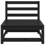 Garden Middle Sofas 3 pcs Black Solid Wood Pine 805689