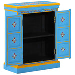 ZNTS Sideboard Solid Mango Wood Turquoise Hand Painted 244838