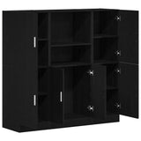 3 Piece Kitchen Cabinet Set Black Engineered Wood 3324152
