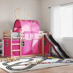 Bunk Bed without Mattress with Slide and Curtains Pink 80x200 cm 3284145