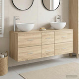 Bathroom Cabinet Set 3 pcs Sonoma Oak 49.5 x 41 x 64.5 cm 3405813