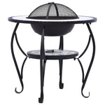 Mosaic Fire Pit Table Blue and White 68 cm Ceramic 46724