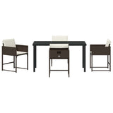 Garden Dining Set 5 pcs Brown Poly Rattan 3380726