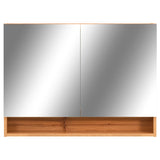 LED Bathroom Mirror Cabinet Oak 80x15x60 cm MDF 323606