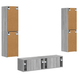 TV Cabinet Set 6 pcs Grey Sonoma Engineered Wood 3409129