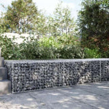 Gabion Basket with Cover 200x100x50 cm Galvanised Iron 3295179