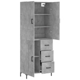Highboard Concrete Grey 69.5x34x180 cm Engineered Wood 3196015