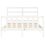 Bed Frame without Mattress White 120x200 cm Solid Wood Pine 3191902