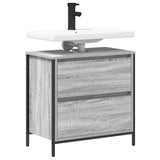Bathroom Basin Cabinet with Drawers Grey Sonoma 60x34.5x60 cm 861885