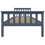 Bed Frame without Mattress Grey Solid Pinewood 100x200 cm 283227