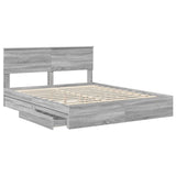 Storage Bed Grey Sonoma 160 x 200 cm Engineered Wood 3410782