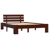 Bed Frame without Mattress Dark Brown Solid Pine Wood 140x200 cm 283175