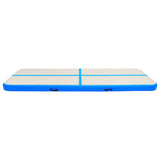 Inflatable Gymnastics Mat with Pump 400x100x20 cm PVC Blue 92680