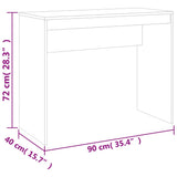 Desk Brown Oak 90x40x72 cm Engineered Wood 815305