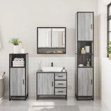 3 Piece Bathroom Furniture Set Grey Sonoma Engineered Wood 3300988