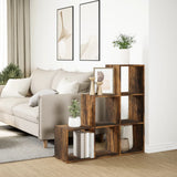 Room Divider Bookcase 3-Tier Smoked Oak 99x29x99 cm Engineered Wood 857962