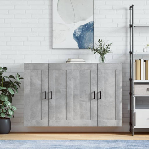 Wall Mounted Cabinets 2 pcs Concrete Grey Engineered Wood 3198021